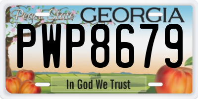 GA license plate PWP8679