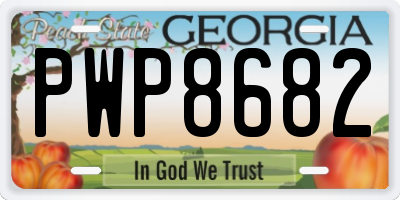 GA license plate PWP8682
