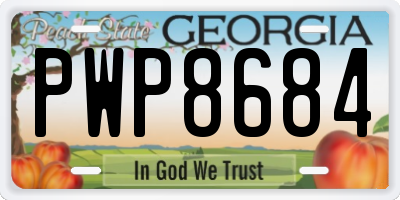 GA license plate PWP8684