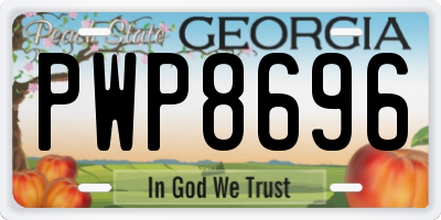 GA license plate PWP8696