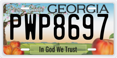 GA license plate PWP8697