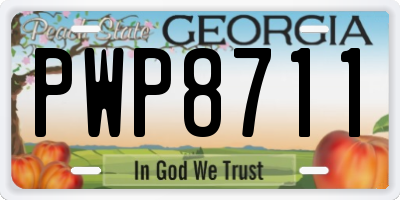 GA license plate PWP8711