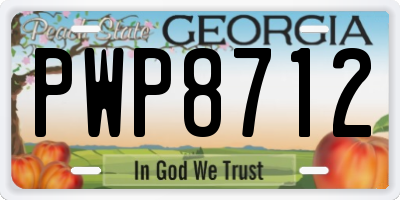 GA license plate PWP8712