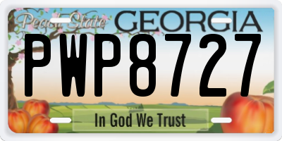 GA license plate PWP8727