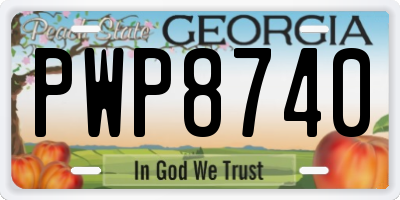 GA license plate PWP8740