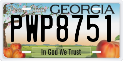 GA license plate PWP8751