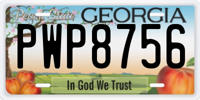 GA license plate PWP8756