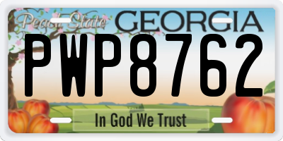 GA license plate PWP8762