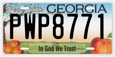 GA license plate PWP8771