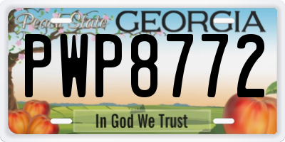 GA license plate PWP8772