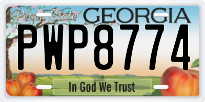 GA license plate PWP8774