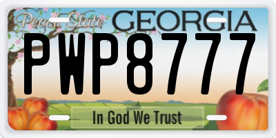 GA license plate PWP8777