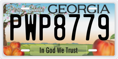GA license plate PWP8779