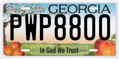 GA license plate PWP8800