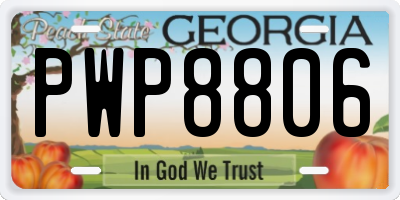 GA license plate PWP8806