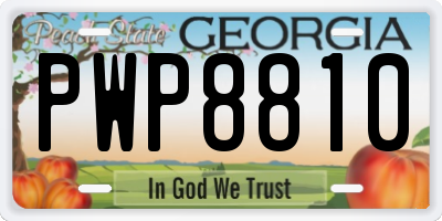 GA license plate PWP8810