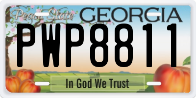 GA license plate PWP8811
