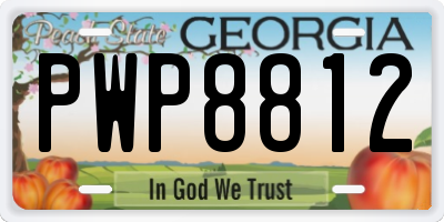 GA license plate PWP8812