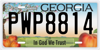 GA license plate PWP8814