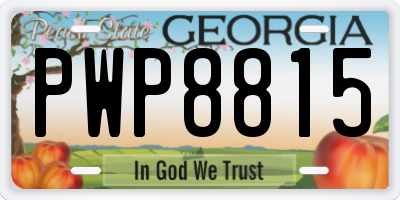 GA license plate PWP8815