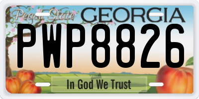 GA license plate PWP8826