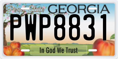 GA license plate PWP8831