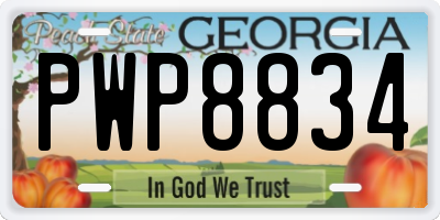 GA license plate PWP8834