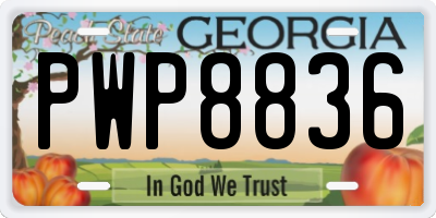 GA license plate PWP8836