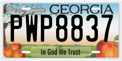 GA license plate PWP8837