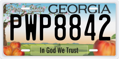 GA license plate PWP8842
