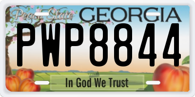GA license plate PWP8844
