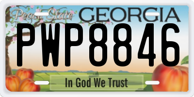 GA license plate PWP8846
