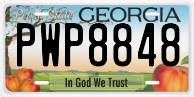 GA license plate PWP8848
