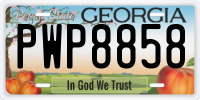 GA license plate PWP8858