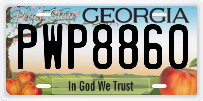 GA license plate PWP8860