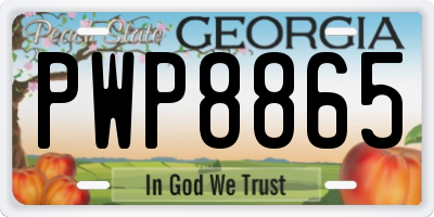 GA license plate PWP8865