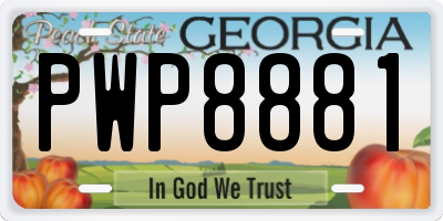 GA license plate PWP8881
