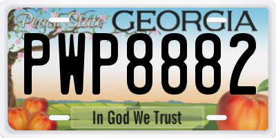 GA license plate PWP8882