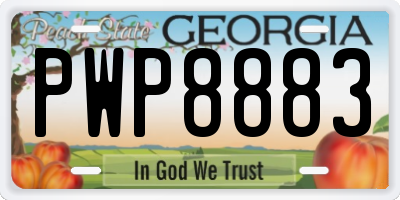 GA license plate PWP8883