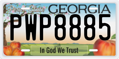 GA license plate PWP8885