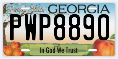 GA license plate PWP8890