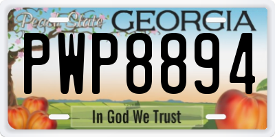 GA license plate PWP8894