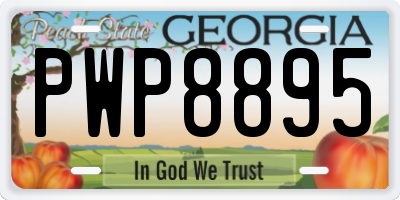 GA license plate PWP8895