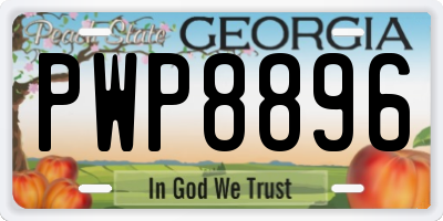 GA license plate PWP8896