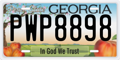 GA license plate PWP8898