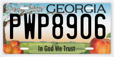 GA license plate PWP8906