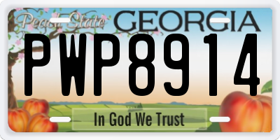 GA license plate PWP8914