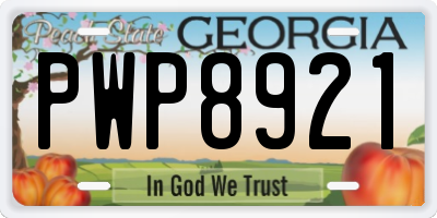 GA license plate PWP8921