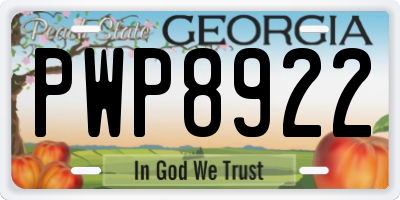 GA license plate PWP8922