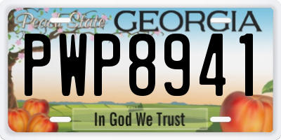 GA license plate PWP8941
